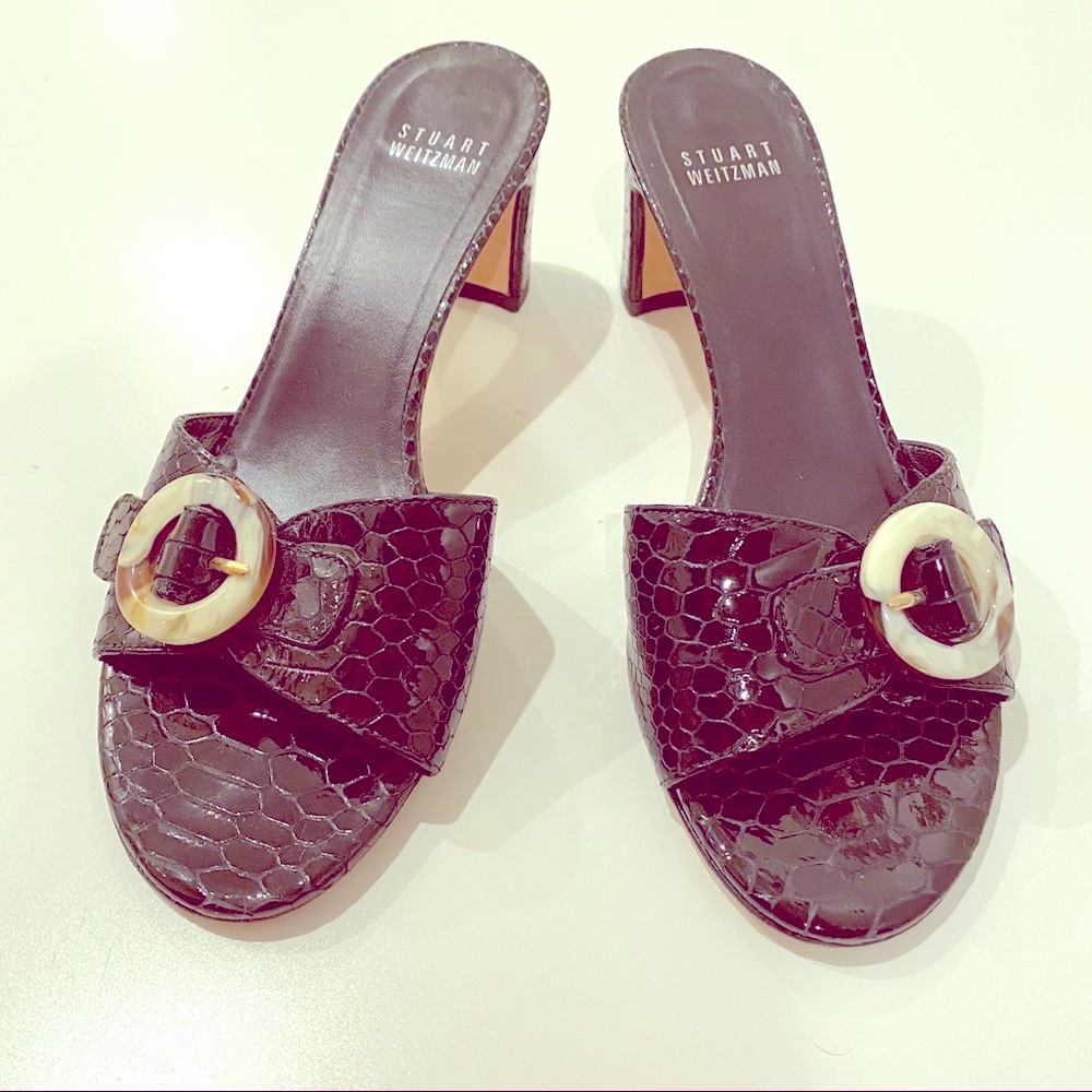 Stuart Weitzman Chunky Heel Leather Vintage 90’s